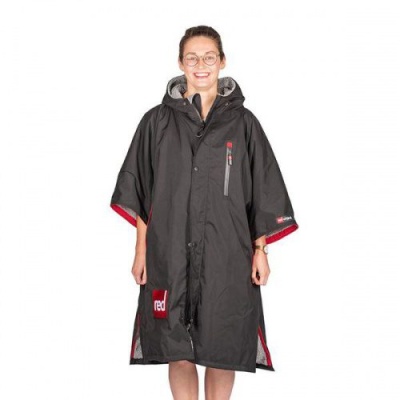 All-Weather Changing Robe Short sleeve Black with Grey Lining at Juice Boardsports Yorkshire
